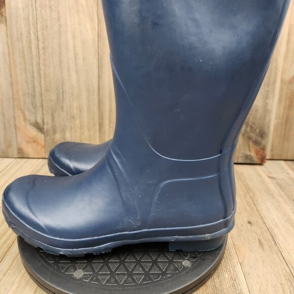 Womens Hunter Boot Original size 6 Tall Navy Blue Mid Calf Rain Boots - Picture 10 of 14
